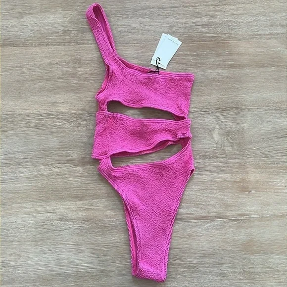 Bond-Eye Australia Rico One Piece Cut Out Swimsuit One Size Fuschia Pink - Picture 3 of 7